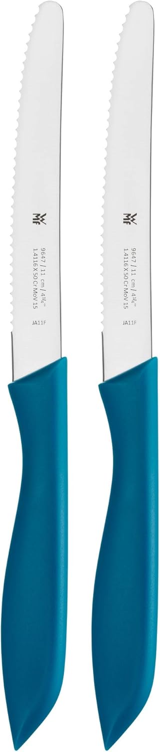 WMF Classic Line Frühstücksmesser Set 6-teilig, 23 cm, Brötchenmesser Wellenschliff, bunt & Messerse