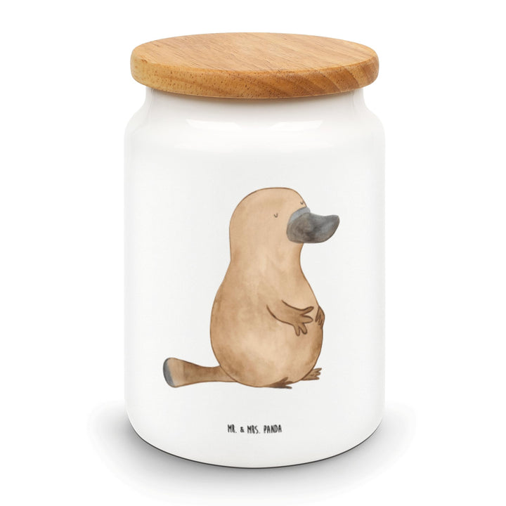 Mr. &amp; Mrs. Panda Dose Schnabeltier Mut - Geschenk, Weltreise, Neuanfang, Keksdose, Meer, Lebensweish