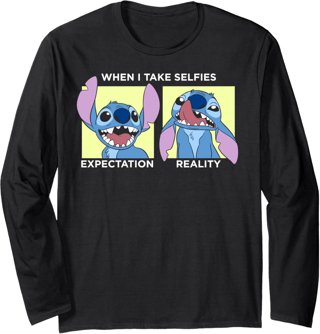 Disney Lilo & Stitch When I Take Selfies Expectation Reality Langarmshirt