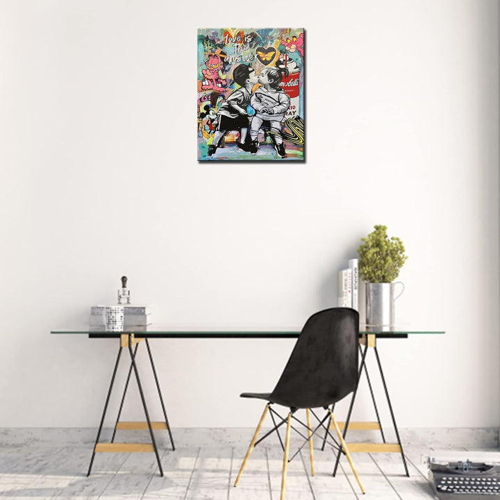 Painting by Numbers for Adults on Canvas Banksy Street Art Wall Decor Love is The Answer Graffiti Pa