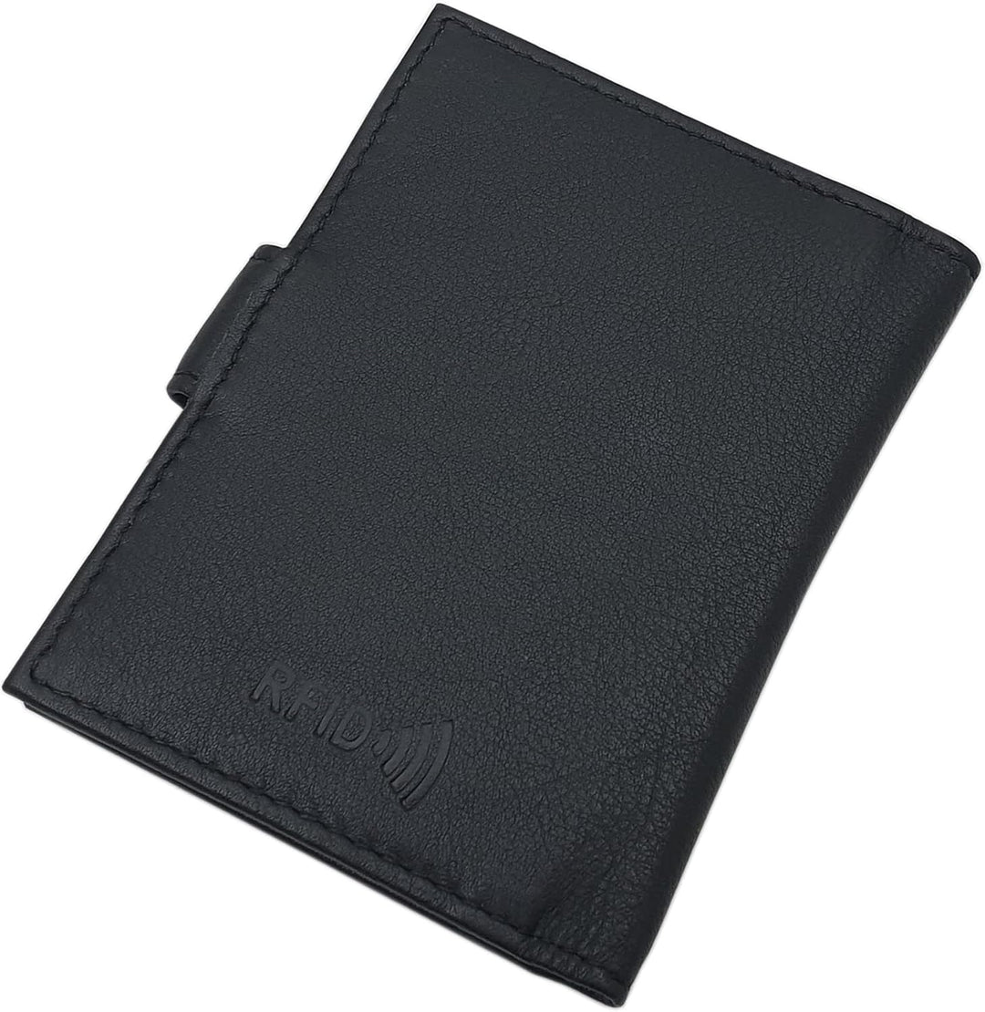 myledershop XXL Kalbsleder Kreditkartenetui MJ-Design-Germany in 3 Schwarz, Schwarz
