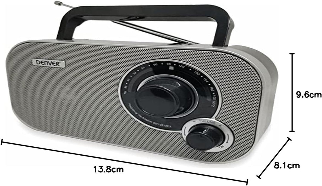 Denver TR-51 UKW-Radio mit analogem Tuning, Grau
