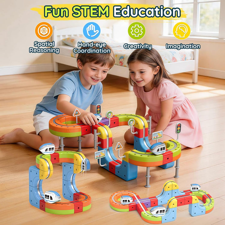 Elektrisches Eisenbahn Set, DIY Electric Train Set mit Schwerkraft Defying 3D-Layouts & Magisches Sc
