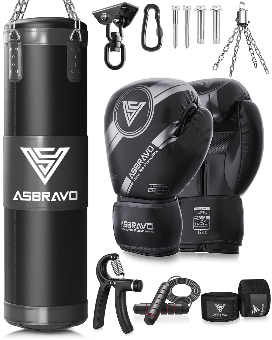 Boxsack für Erwachsene, 4ft Oxford Heavy Boxing Bag Set 12OZ Handschuhe für MMA Muay Thai Kickboxing