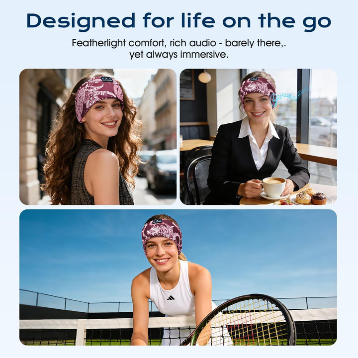 LC-dolida Schlafkopfhörer Bluetooth Kopfhörer Stirnband Seitenschläfer, Sleep Headphones 15+Std Play