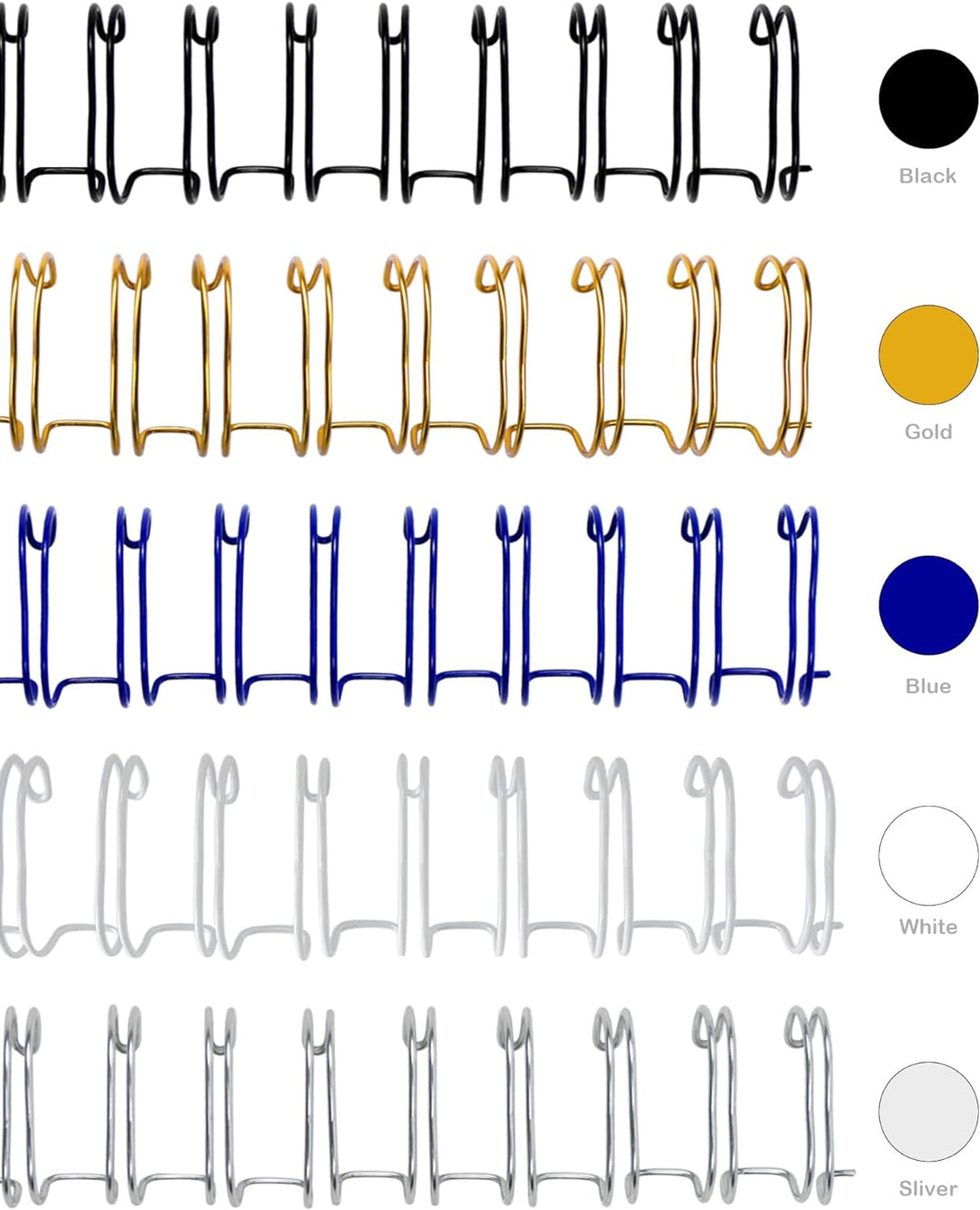 RAYSON Drahtbinderücken, 90 Blatt, 3:1 Teilung, 14,3 mm, 34 Schlaufen, A4, Mehrfarbig, 100 Stück 14,