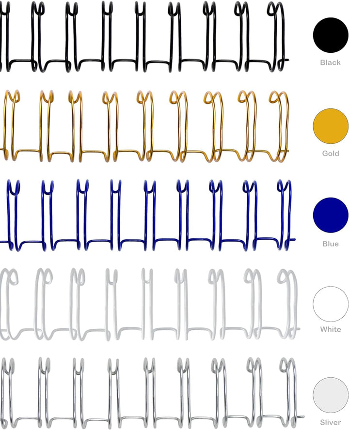 RAYSON Drahtbinderücken, 90 Blatt, 3:1 Teilung, 14,3 mm, 34 Schlaufen, A4, Mehrfarbig, 100 Stück 14,