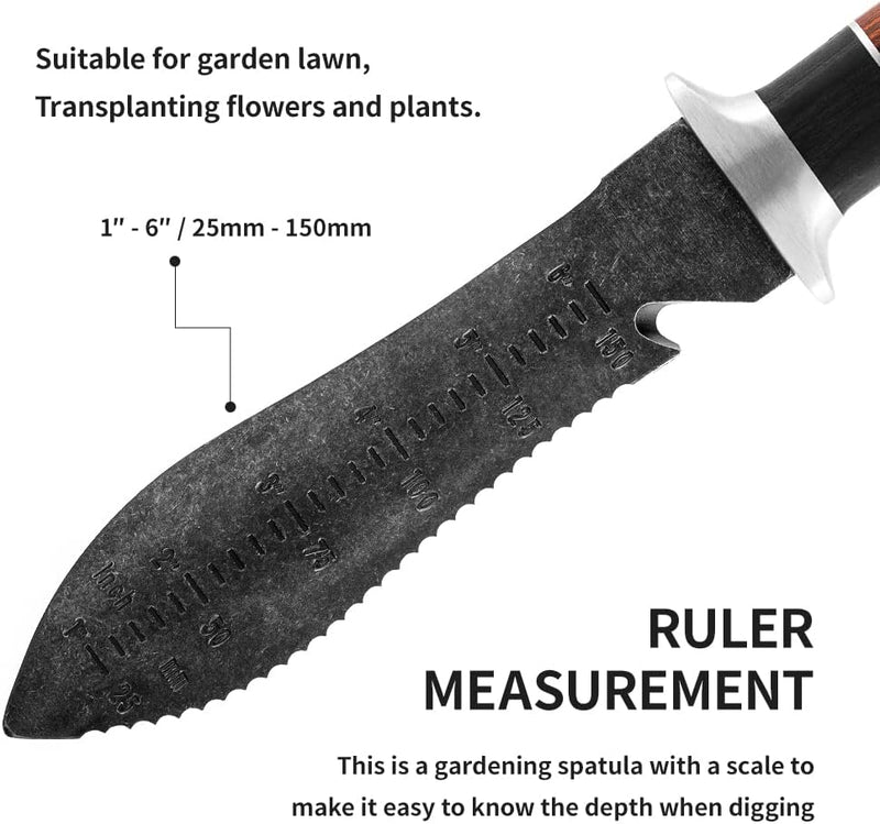 Cielcera Outdoor-Gartenwerkzeug mit Abstufungszeichen zum Jäten Graben Schneiden Pflanzen mit zarter