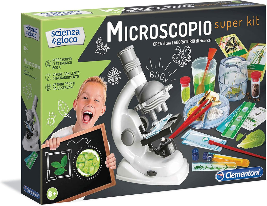 Clementoni 13967 - Wissenschaft und Spiel Mikroskop Super Kit