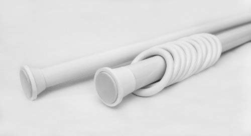 DUSCHVORHANGSTANGE 180 - 300 CM WEISS TELESKOPSTANGE - EXTRA LANG - GARDINENSTANGE SPRING KLEMMSTANG