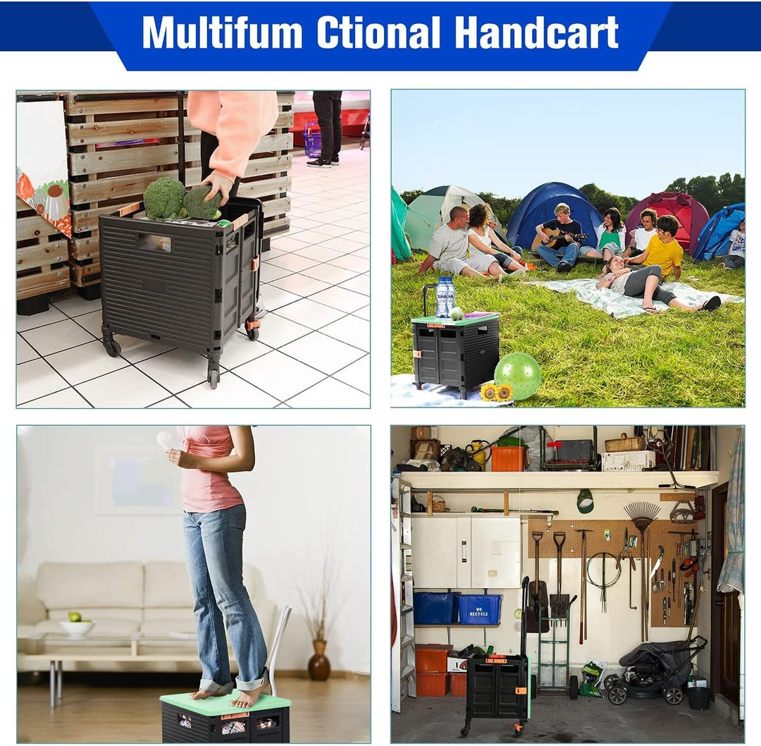 Einkaufstrolley, Klappbar Transport Trolley, Shopping Cart, Trolley mit Deckel, Faltbar Einkaufstrol