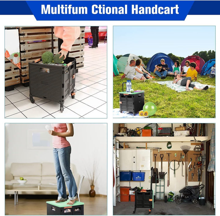 Einkaufstrolley, Klappbar Transport Trolley, Shopping Cart, Trolley mit Deckel, Faltbar Einkaufstrol