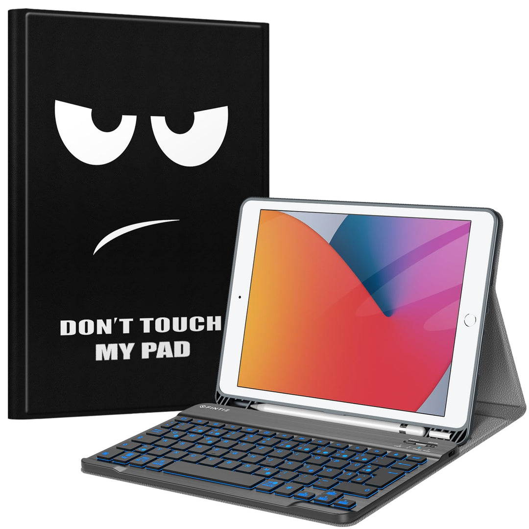 FINTIE Hülle mit Tastatur für iPad 9. / 8. / 7. Generation (10.2 Zoll, 2021/2020/2019), Beleuchtete