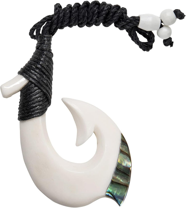 81stgeneration Anhänger Halskette Abalone Glatt Maori Handgeschnitzt Knochen für Herren und Damen