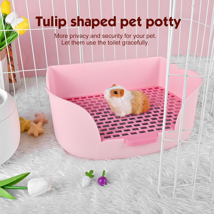 RUBYHOME Grosse Katzentoilette in Hasenform, 43,2 x 30,2 x 15,7 cm, für Kleintiere, Haustier-WC, Töp
