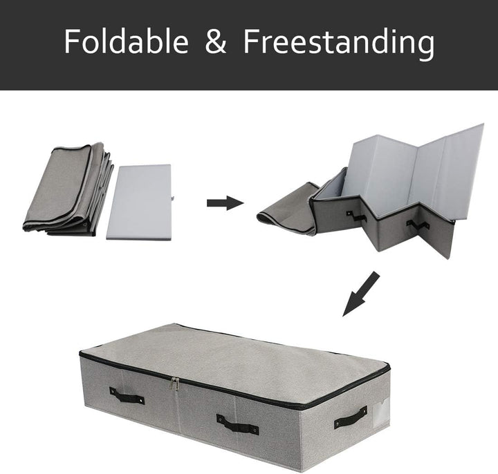 iwill CREATE PRO Grosse, robuste Unterbett-Aufbewahrungsbox mit Reissverschluss Deckel, starre, robu