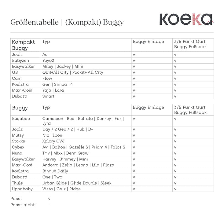 Koeka Kinderwagen Fusssack - Buggy Fusssack - Mit Teddy Gefüttert - Mit Kapuze - Vik - Kord - Weich