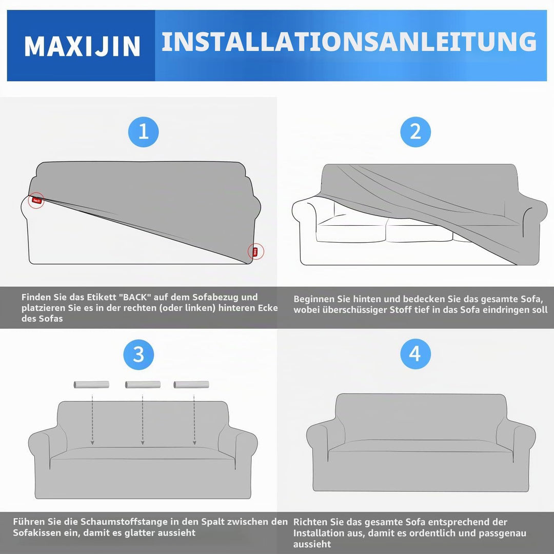 MAXIJIN Creative Jacquard Couchbezüge für 2-Sitzer, Super Stretch rutschfeste Liebessitz Sofabezug f