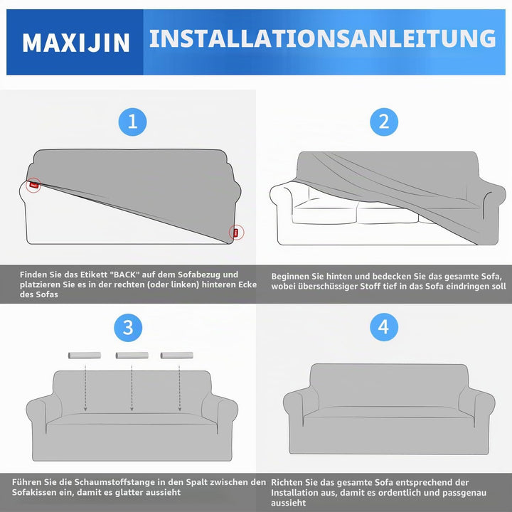 MAXIJIN Creative Jacquard Couchbezüge für 2-Sitzer, Super Stretch rutschfeste Liebessitz Sofabezug f