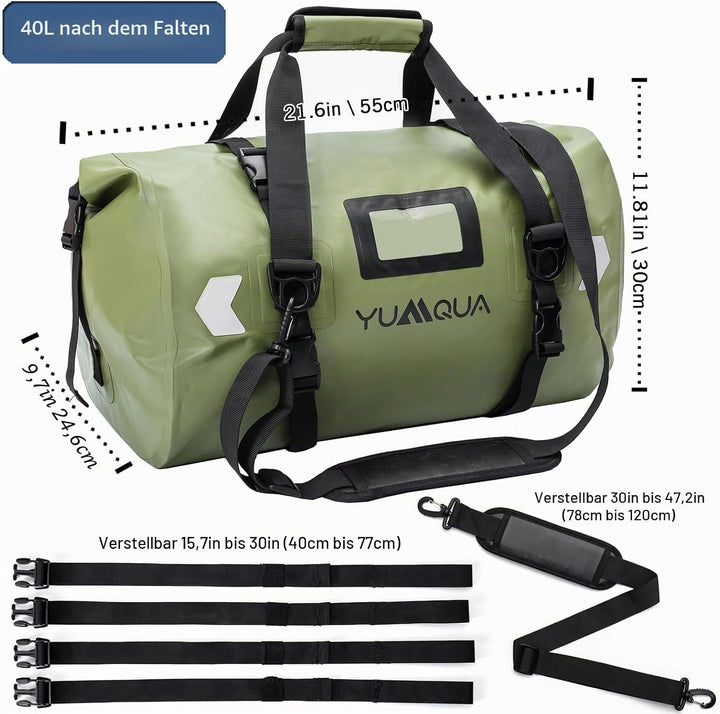 YUMQUA wasserdichte Duffle Bag, grosse Wasserfeste Reisetasche Sporttasche Duffel Dry Bag Waterproof