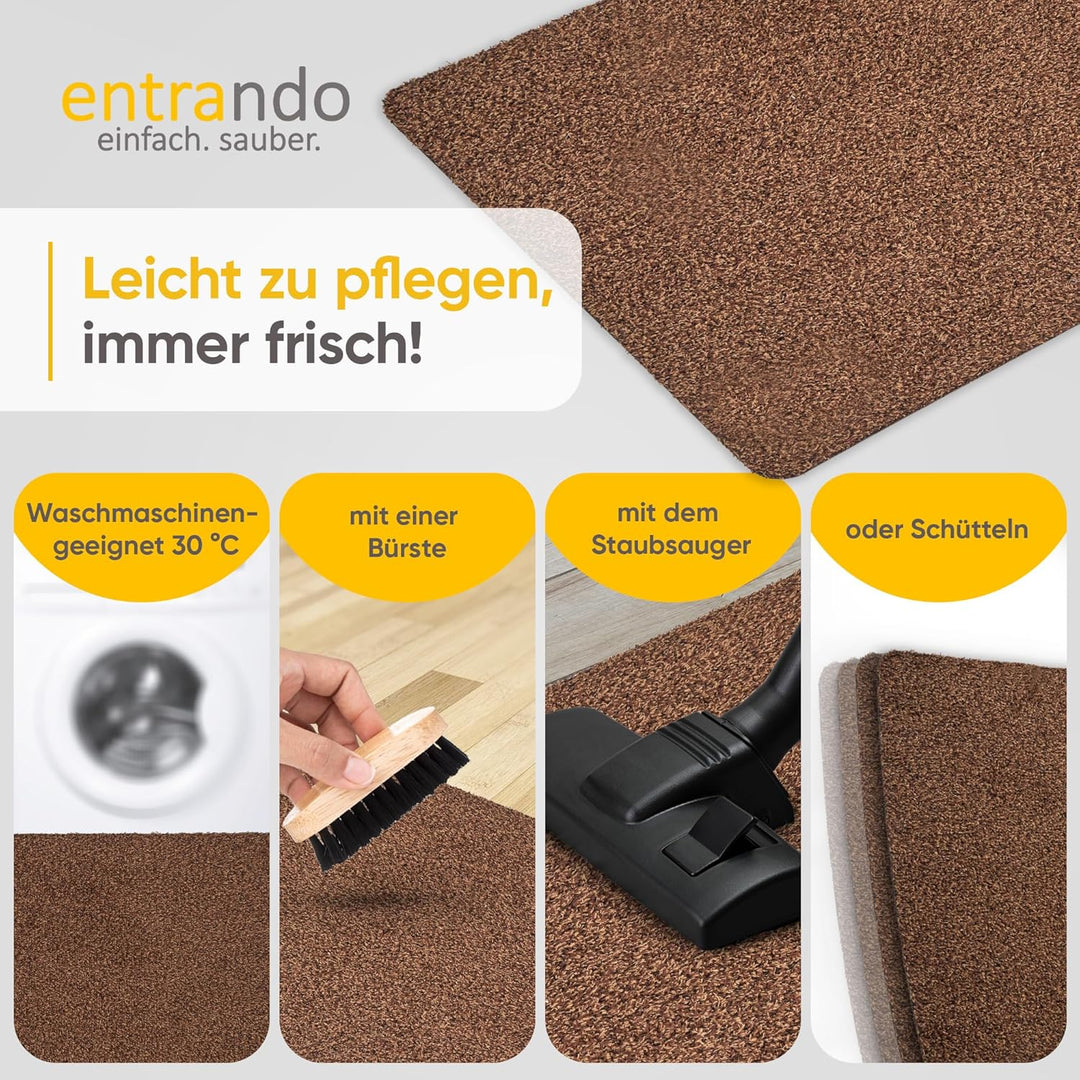 Entrando Fussmatte 40x60 cm - innen und aussen - Baumwolle - rutschfest, waschbar, robust - passt un