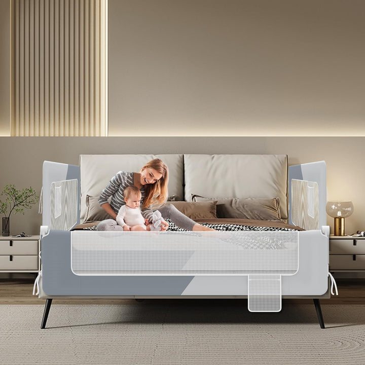 AufuN Bettgitter Bettschuztgitter Portable 180cm, Faltbar Kinderbettgitter für Kinder Babybettgitter