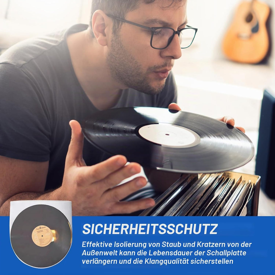 100 Stück Schallplatten Hüllen: 12" LP Schallplatten Antistatische LP Hüllen Transparent Vinyl Schal