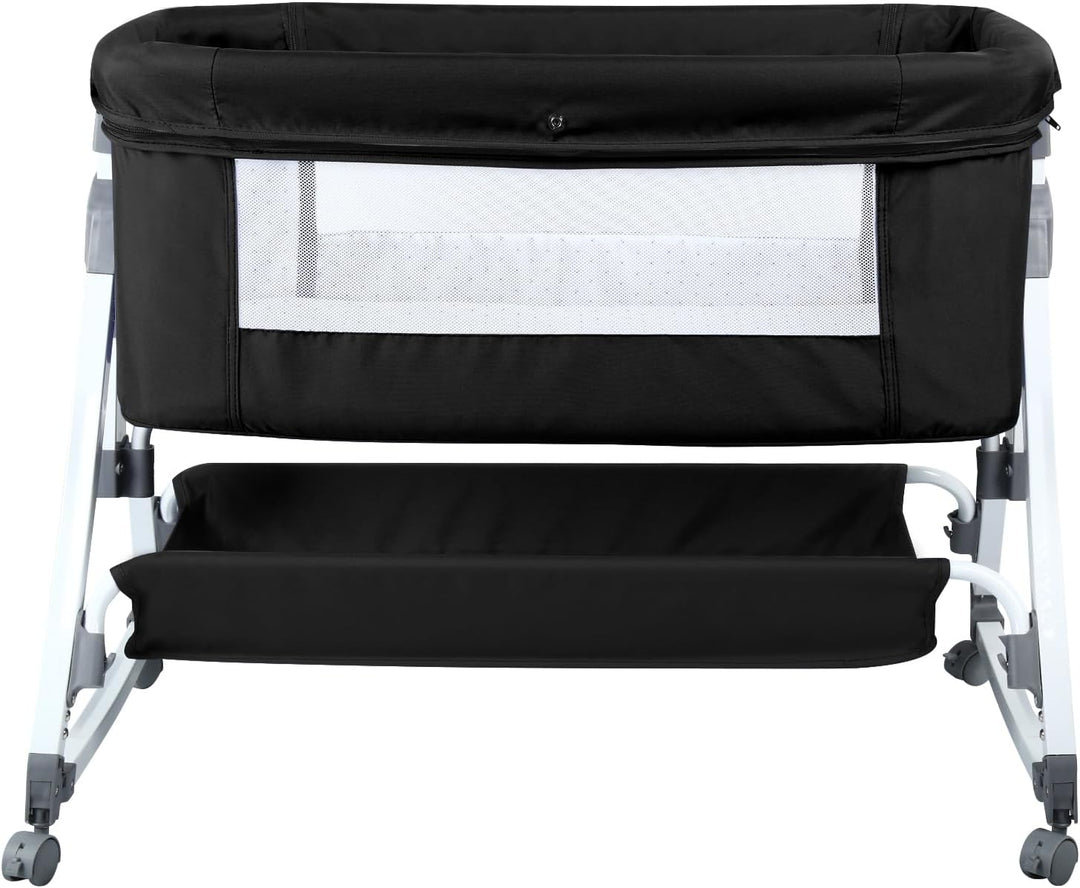 Baby Beistellbett,Kompatibel mit verschiedenen Betten, Einfach zu Montieren und Transportieren,höhen