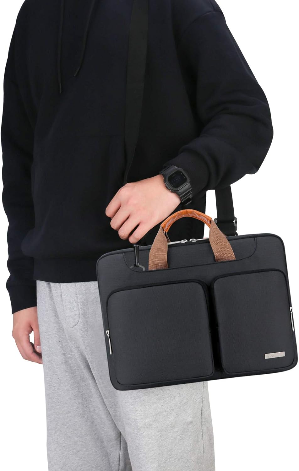 Lacdo wasserabweisende Laptop-Hülle Tasche 15 Zoll Neu MacBook Air Schwarz, 15 Zoll Neu MacBook Air