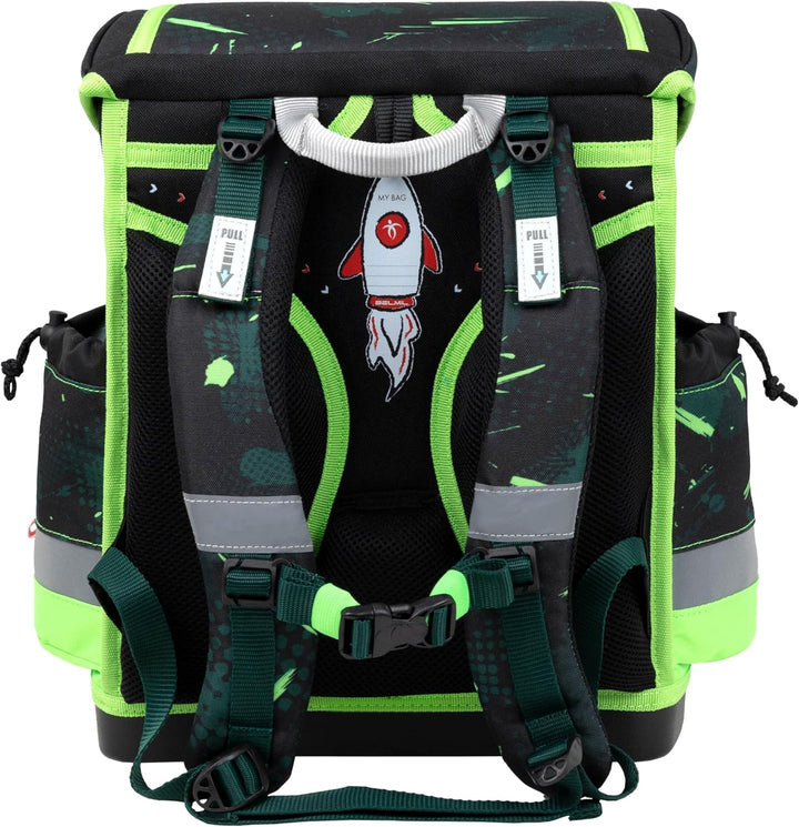 Belmil Classy Plus Schulranzen Set 5-teilig mit Brustgurt (405-78/AG/S) Neon Sport, Neon Sport