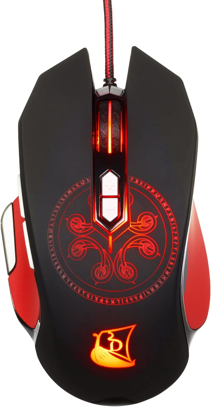 Konix Drakkar Fadenmaus Heimdall für PC - 9 Tasten - 4.000 DPI Auflösung - 1,7 m Kabel - 5-Farb-Hint