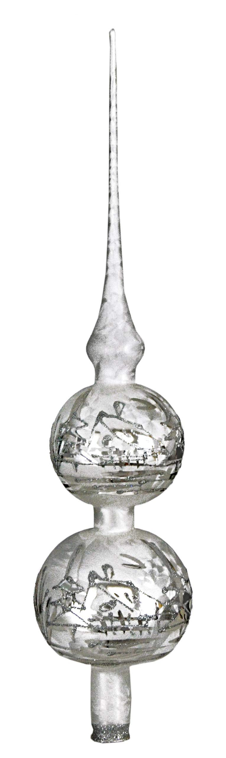 Christbaumspitze XXL "Winterzauber" mundgeblasen handbemalt von "Jingle Bells" Lauscha