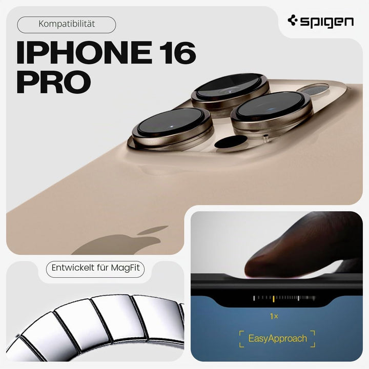 Spigen Tough Armor (AI) MagFit Hülle für iPhone 16 Pro, Kompatibel mit MagSafe Zubehör -Abyss Green,
