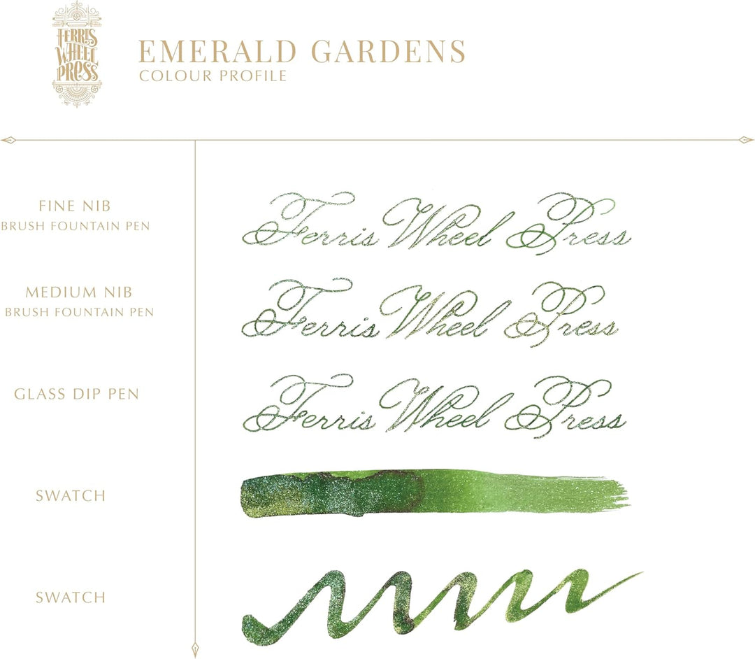 Ferris Wheel Press Ink, FerriTales Collection, Emerald Gardens, Leaf Green with Duochrome Green/Gold