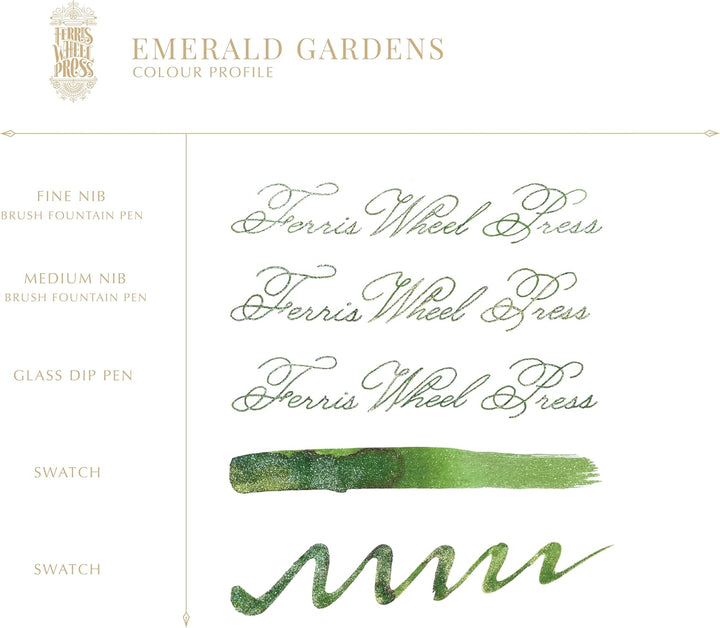 Ferris Wheel Press Ink, FerriTales Collection, Emerald Gardens, Leaf Green with Duochrome Green/Gold