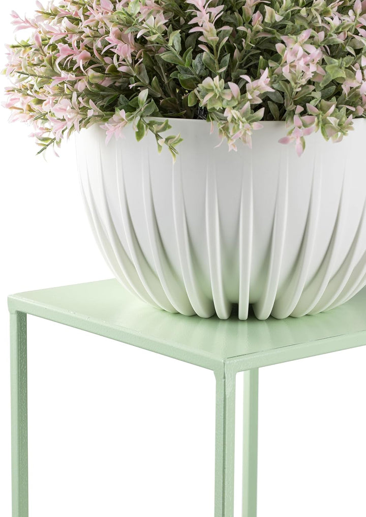 HowHomely Blumenständer Metall Grünblau 100 cm Hoch - Solider und Robuster Blumenhocker Metall - Pfl