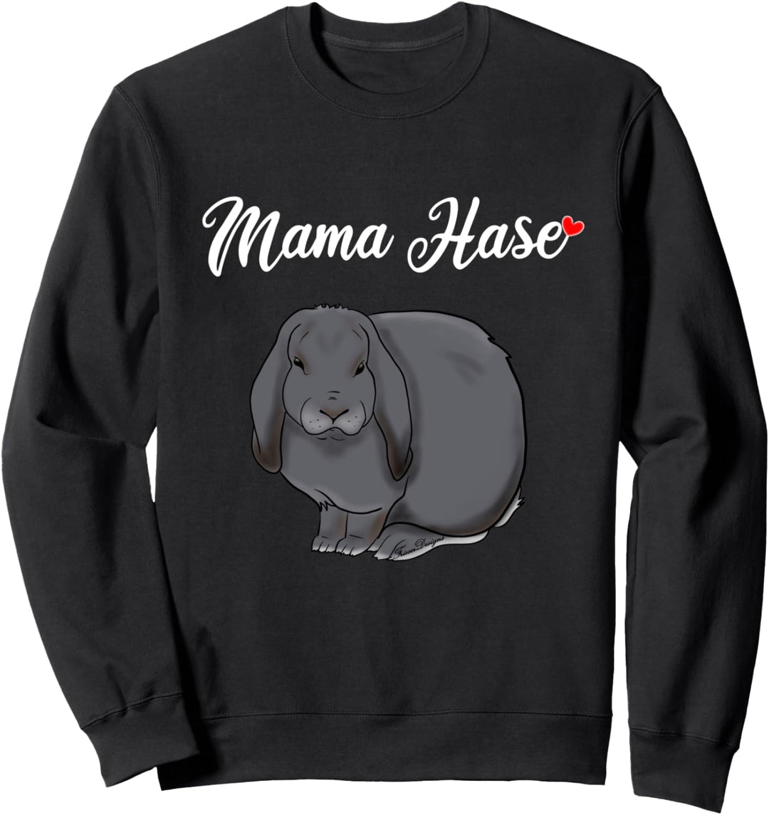 Mama Hase süsser Widder mit Herz ein Kaninchen und Hasen Sweatshirt