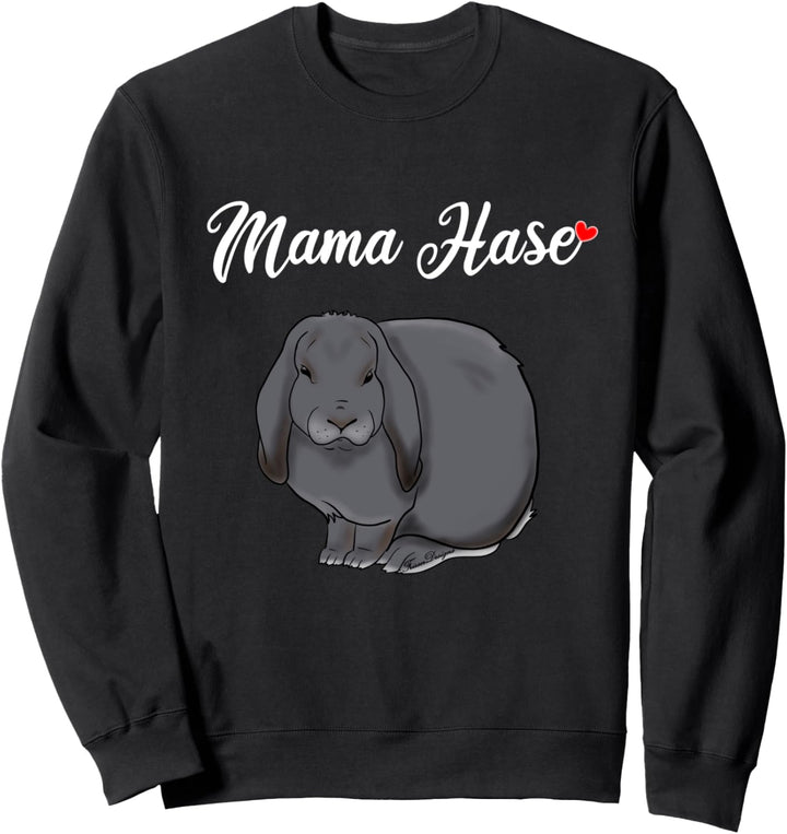Mama Hase süsser Widder mit Herz ein Kaninchen und Hasen Sweatshirt