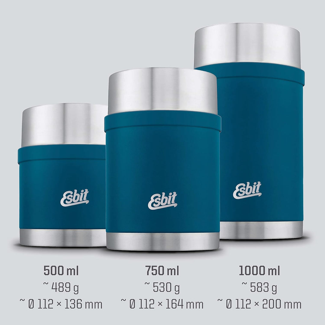 Esbit Thermobehälter Sculptor für Essen - Warmhaltebehälter 500 ml in Polar Blue - aus Edelstahl für