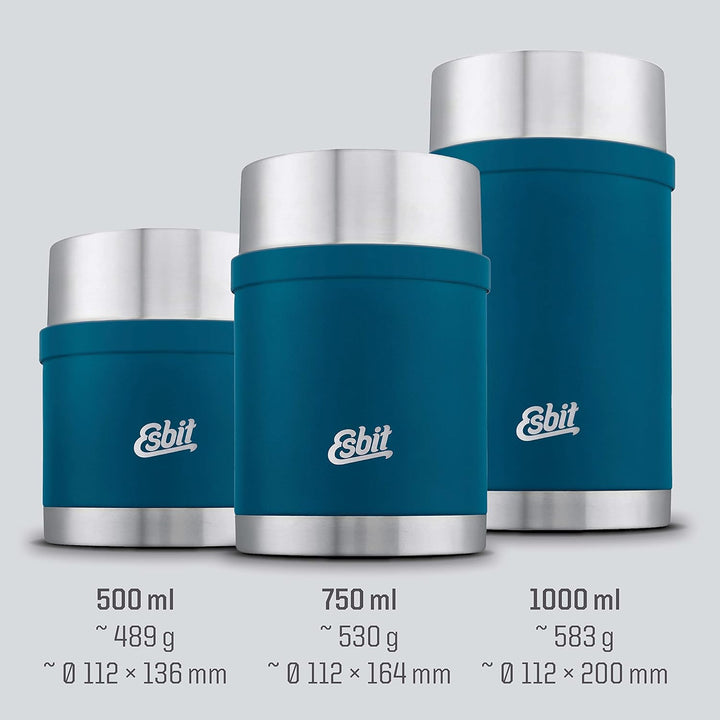Esbit Thermobehälter Sculptor für Essen - Warmhaltebehälter 500 ml in Polar Blue - aus Edelstahl für