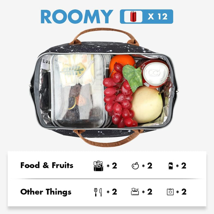 Lekesky Kühltasche Damen Lunchtasche Isolierte für Frauen Auslaufsichere weit geöffnete Lunchbox, 11