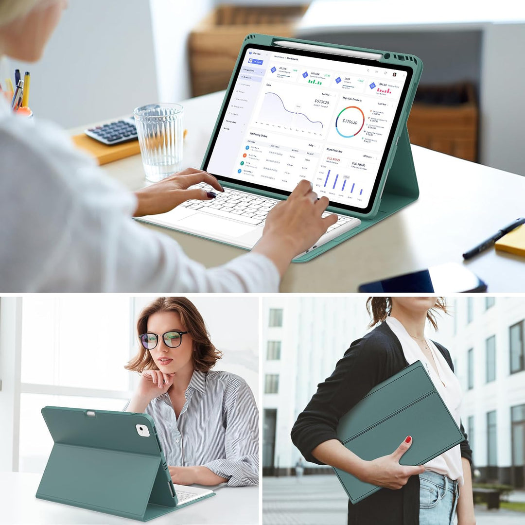 FOGARI Tastatur für iPad Air 13 Zoll M2/M3/M4 2024/2025/2026 mit Touchpad | Schutzhülle mit spanisch