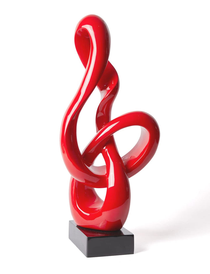 NENBOLEC Modern Skulptur Dekor Musik Note Statue Wohnzimmer Kunst Arts Polyresin Rot Geschenk 57cm,