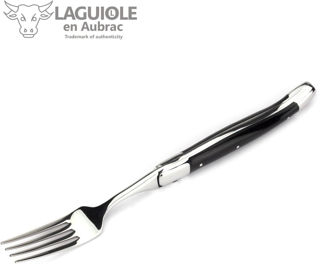 Laguiole en Aubrac - 6er Set Gabeln - Passend zu den Steak-Messern aus Frankreich - Griff Ebenholz -