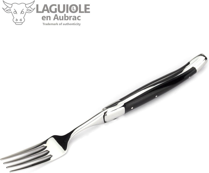 Laguiole en Aubrac - 6er Set Gabeln - Passend zu den Steak-Messern aus Frankreich - Griff Ebenholz -