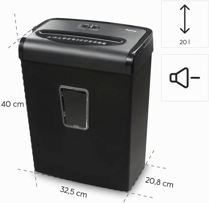Hama Aktenvernichter Einzug Aktenvernichter professionell Home Office (Partikelschnitt, Schredder, e