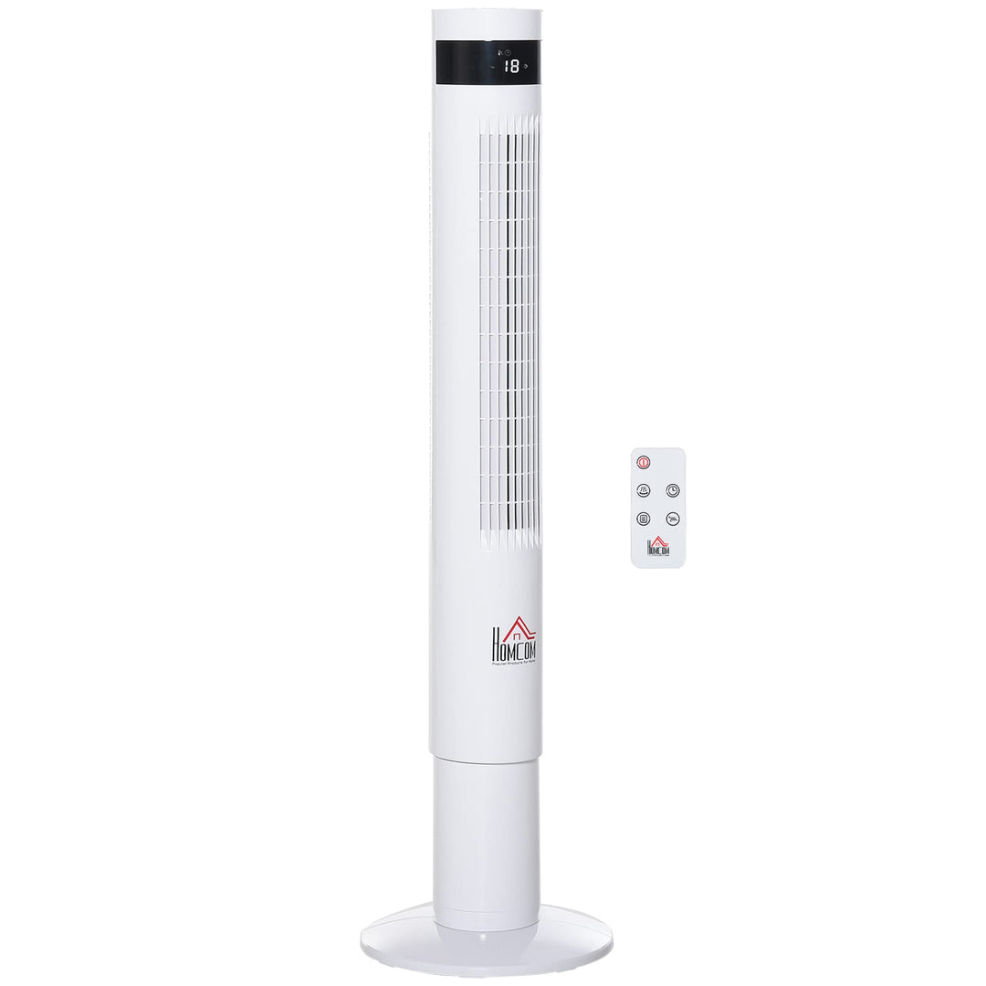 HOMCOM Turmventilator mit Fernsteuerung 85° Oszillierender Standventilator 110cm Säulenventilator 50