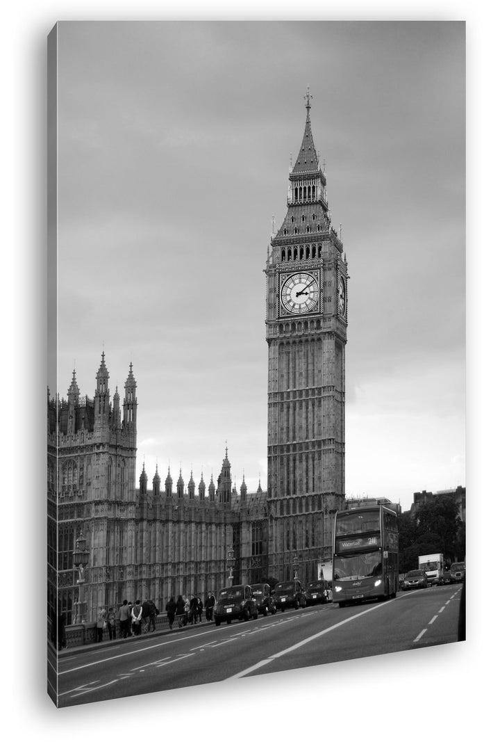 deyoli Big Ben in London Effekt: Schwarz/Weiss Format: 80x60 als Leinwandbild, Motiv fertig gerahmt