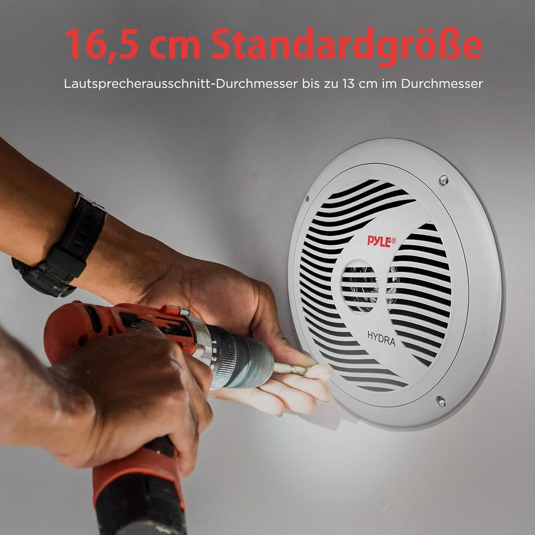 pyle Audio INC PLMR60 W Lautsprecher (Wasserdicht, 150 W) weiss, 2 Stück, PLMR60W, 150 Watts weiss 1