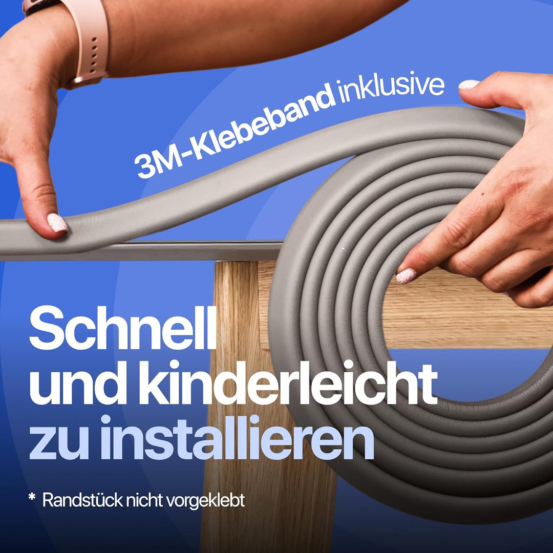 4.5m Schutzgitter und 4 Selbstklebende Ecken für scharfe Kanten und Ecken, Grau Komf-15GR, Komf-15GR